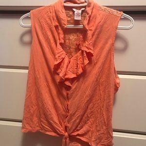 Orange tie up top